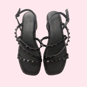 Black studded strappy sandals